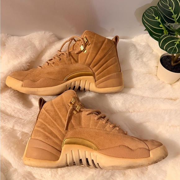 Jordan Air 12 Retro Wheat Sneakers Size 10.5 Women’s 27cm - Picture 8 of 13